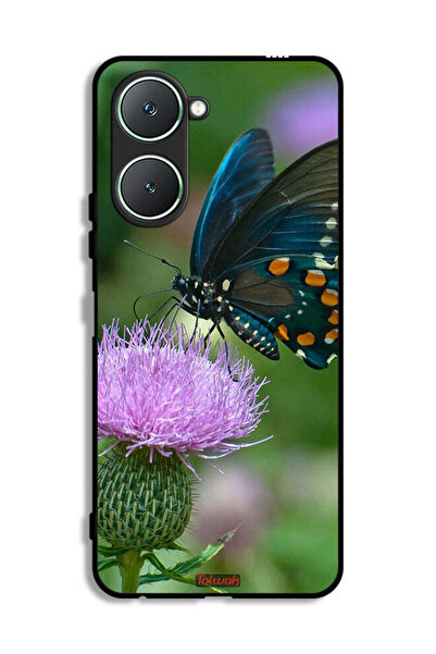Tolwak غطاء حماية لهاتف Vivo Y18i 4G بتصميم فراشة على زهرة