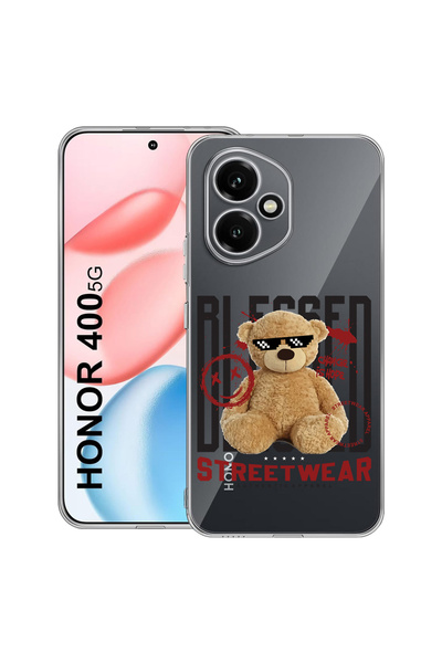 bestcase Carcasă transparentă din silicon pentru Honor 400, Teddy Bear Blesse...