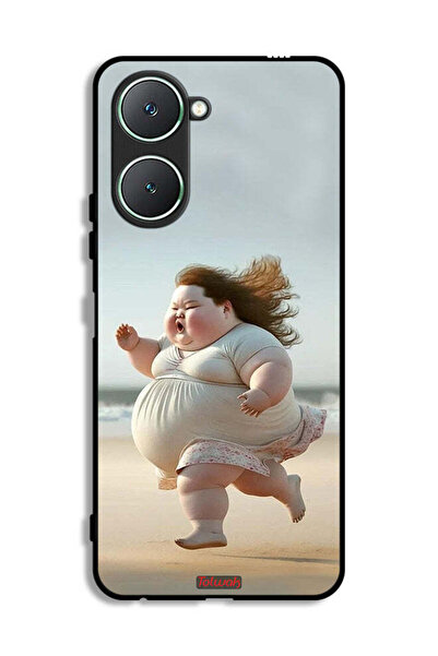 Tolwak غطاء حماية Vivo Y18i 4G بتصميم فتاة سمينة تركض