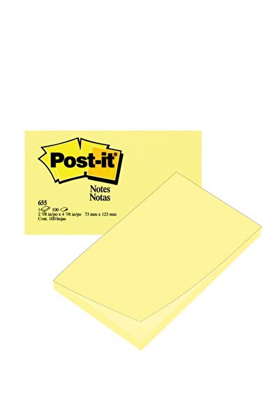 3M Post-it® 655 Standard Self Stick Notes – 3 x 5 in Rectangle, 100 Sheets