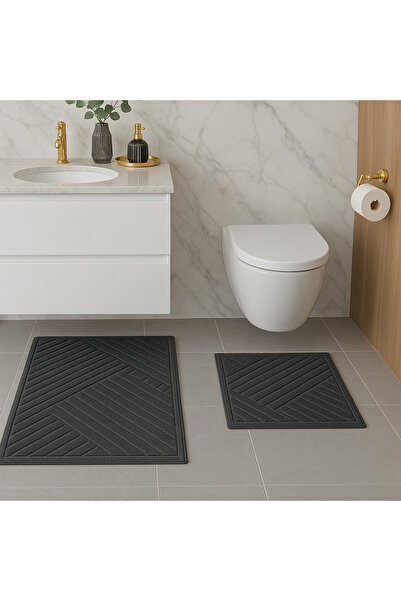 Nev Set de 2 covoare de baie cu modele geometrice