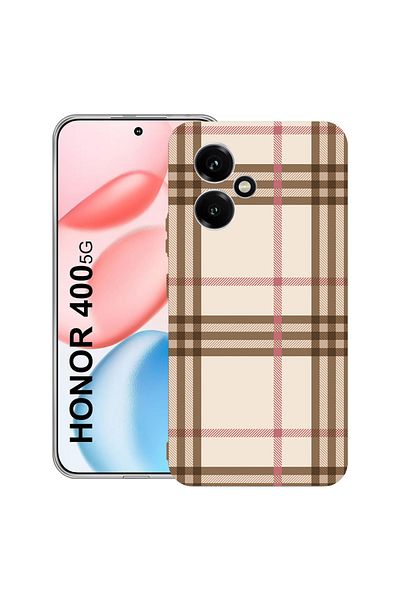 bestcase Carcasă transparentă din silicon pentru Honor 400, model Plaid, 2036423 T 903