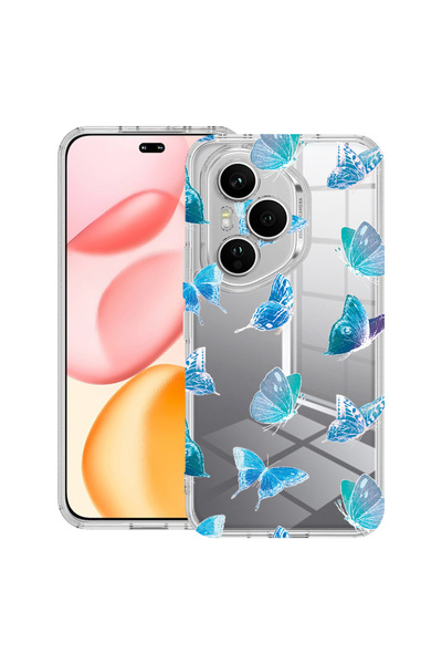 bestcase Carcasă transparentă din silicon pentru Honor 400 Pro, model fluture...