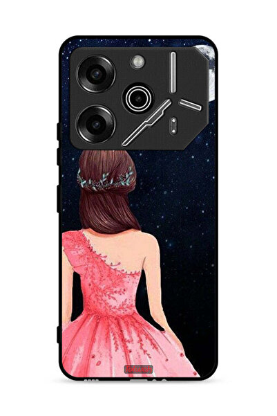 Tolwak غطاء حماية لهاتف تكنو بوفا 6 برو 5G بطبعة فتاة وقمر