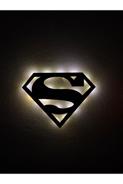 AA Battery Led, Illuminated Superman Table, Superman Night Light, Decorative Illuminated Table, Wooden Table