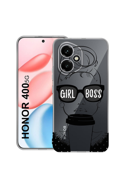 bestcase Carcasă transparentă din silicon pentru Honor 400, Girl Boss, 203642...
