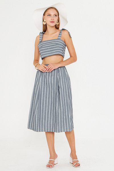 armonika Women's Smoked Bustier Skirt Double Set Arm-25Y001092