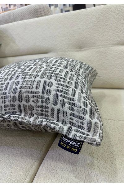 NİVEMESHOME Fiber Filled Kirlent 45X45 Lisa 04 Gray