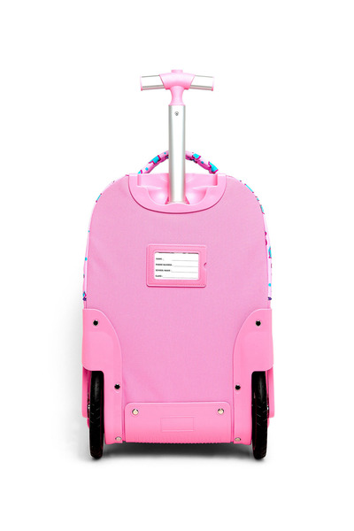 R&B Fuchsia Girls Trolley Bag W Pencil Pouch