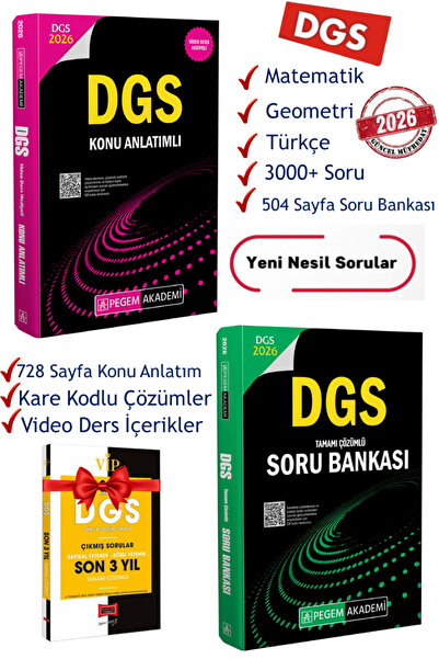 Pegem Akademi Yayıncılık 2026 Pegem DGS Sayısal Sözel Konu Anlatım+Pegem DGS ...