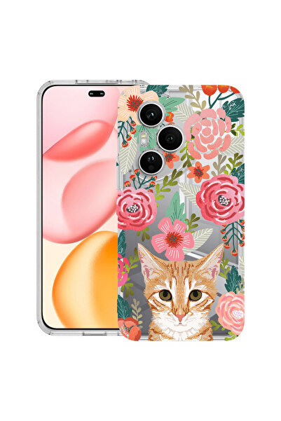 bestcase Carcasă transparentă din silicon pentru Honor 400 Pro, pisică și flo...