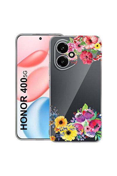 bestcase Carcasă transparentă din silicon pentru Honor 400, flori, 2036423 T 56