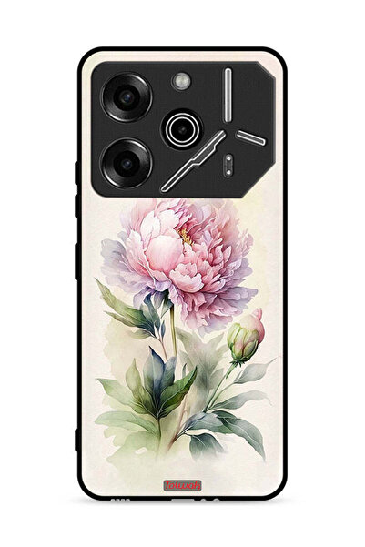 Tolwak غطاء حماية لهاتف تكنو بوفا 6 برو 5G، رسمة فنية بألوان مائية وردية