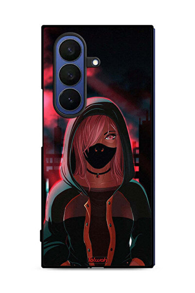 Tolwak غطاء حماية لهاتف Samsung Galaxy Z Fold7 بتصميم فتاة ترتدي قناعًا
