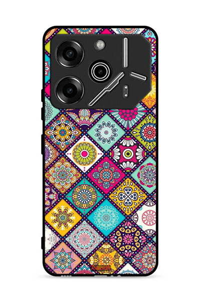 Tolwak غطاء حماية لهاتف تكنو بوفا 6 برو 5G بنقشة مربعات ماندالا