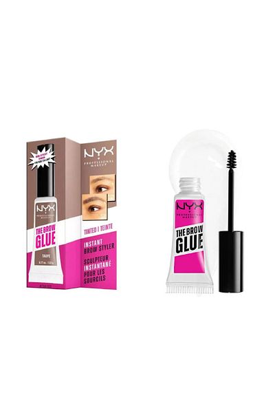 NYX NYX The Brow Glow Instant Brow Gel, Clear + Dark Brown