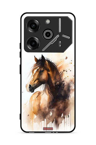 Tolwak غطاء حماية لهاتف تكنو بوفا 6 برو 5G، رسمة حصان تجريدية