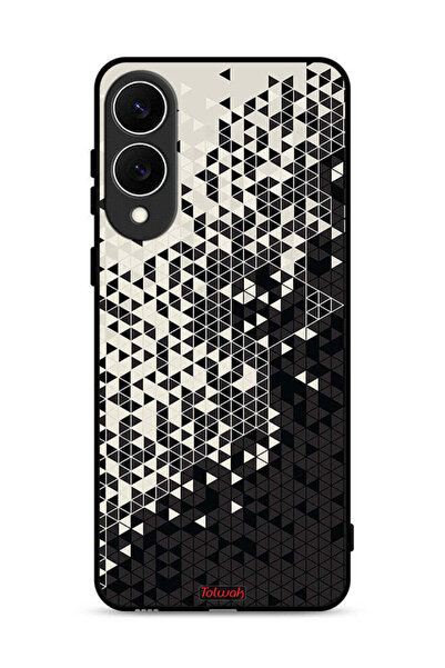 Tolwak غطاء حماية لهاتف سامسونج جالاكسي S25 إيدج بنمط مثلث فني رقمي