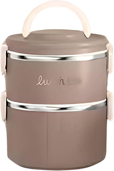 Twisoo 2 Tier Thermal Lunch Box Bento Box Set, Portable Insulated Lunch Containers with Spoon, Stack