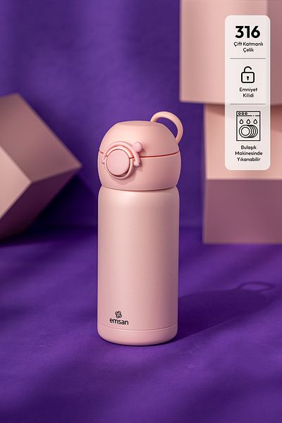 Emsan Terry Thermos Pink 350 ml