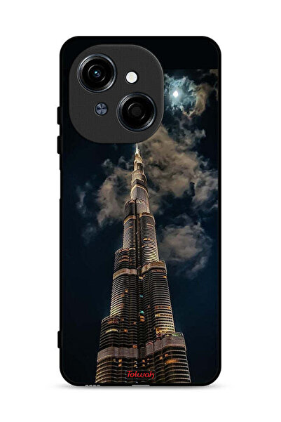 Tolwak غطاء حماية لهاتف تكنو سبارك جو 1 4G بطبعة برج خليفة في الليل
