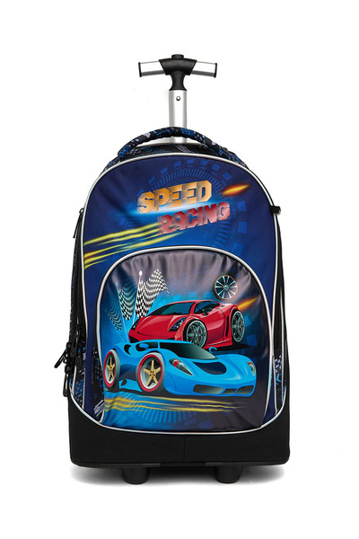 R&B Black Boys Trolley Bag W Pencil Pouch