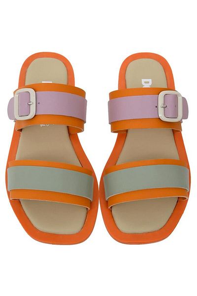Dogo Women's Vegan Leather Orange Slippers - Orange Sunny Design