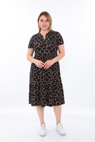 KARAMEŞE Women's Buttoned Viscose Dress