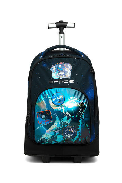 R&B Black Boys Trolley Bag W Pencil Pouch