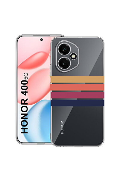 bestcase Carcasă transparentă din silicon pentru Honor 400, linii retro, 2036...
