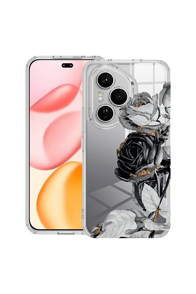 bestcase Carcasă transparentă din silicon pentru Honor 400 Pro, negru-roz, 2036424 T 990