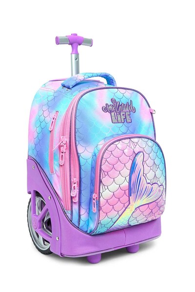 R&B Lilac Girls Trolley Bag W Pencil Pouch
