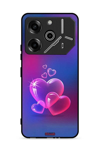 Tolwak Tecno Pova 6 Pro 5G Protective Case Cover Water Hearts