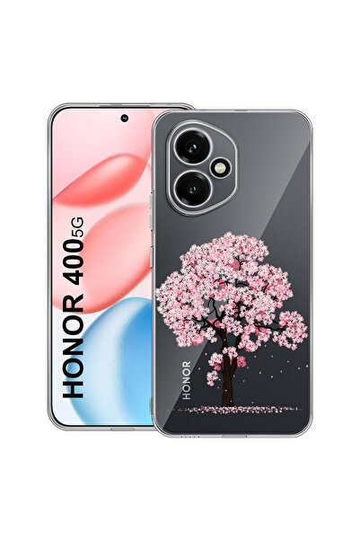 bestcase Carcasă transparentă din silicon pentru Honor 400, flori de cireș, 2...