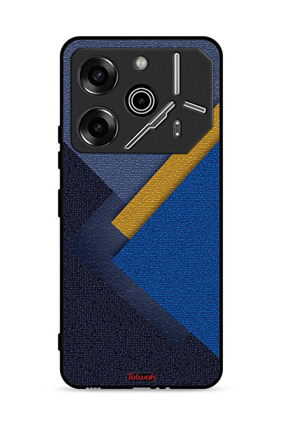 Tolwak غطاء حماية لهاتف Tecno Pova 6 Pro 5G بنقشة مثلثات جلدية