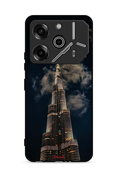 Tolwak غطاء حماية لهاتف تكنو بوفا 6 برو 5G بطبعة برج خليفة في الليل