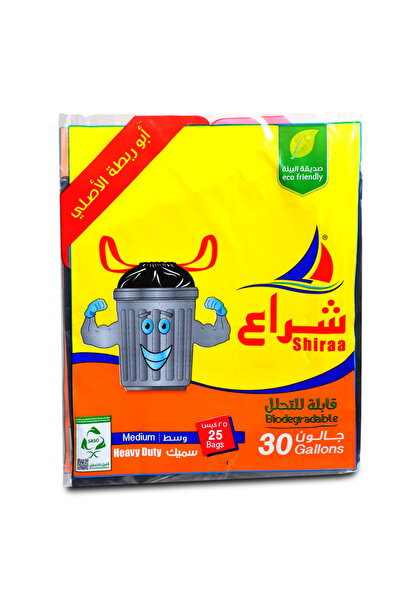 Shiraa كيس قمامة شديد التحمل، حجم متوسط، 30 جالونًا، 25 كيسًا