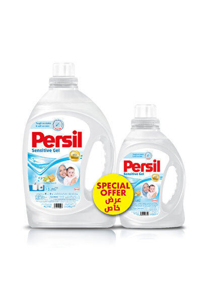 Persil جل منظف سائل للغسيل الآلي الحساس، عبوة من قطعتين، 3 لتر + 1 لتر مجانًا