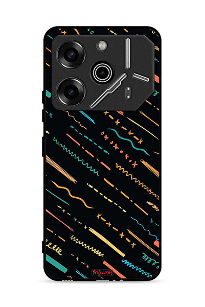 Tolwak غطاء حماية لهاتف Tecno Pova 6 Pro 5G بنقشة خطوط X مجردة