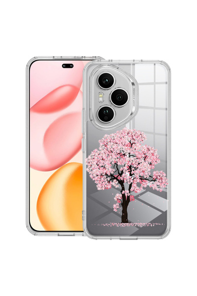 bestcase Carcasă transparentă din silicon pentru Honor 400 Pro, flori de cire...