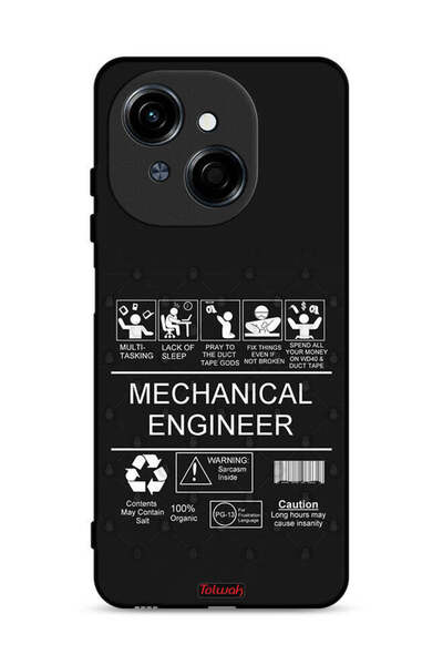 Tolwak غطاء حماية لهاتف تكنو سبارك جو 1 4G، ملصق مهندس ميكانيكي