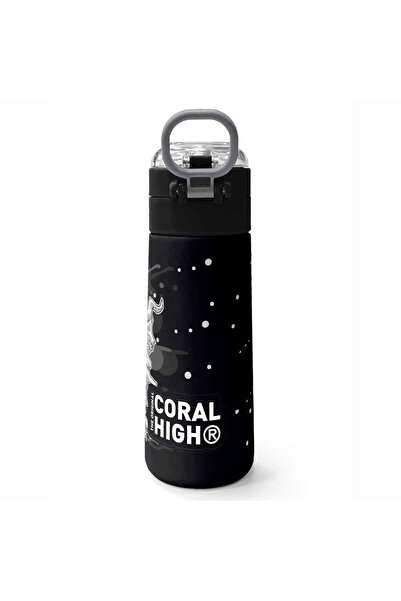 Coral High Dark Gray Black Dinosaur Patterned Steel Thermos Flask 500 ml 31822