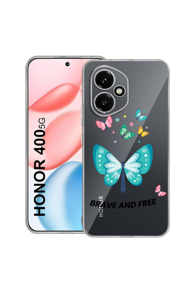 bestcase Carcasă transparentă din silicon pentru Honor 400, cu fluturi, 20364...