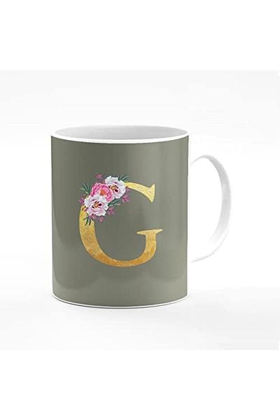 Stylizedd Designer Printed Coffee Mug 11oz Ceramic Personalised Gift Mugs Cup - Custom Monogram Init