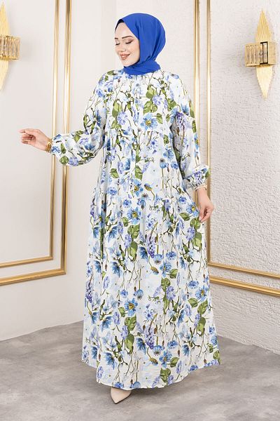 Tesettür Dünyası Lamia Dress Tsd250211 Blue
