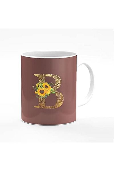 Stylizedd Designer Printed Coffee Mug 11oz Ceramic Personalised Gift Mugs Cup - Custom Monogram Init