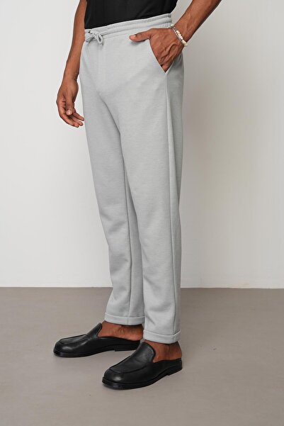 STYLE BOSS Gri Regular Fit Erkek Duble Paça Pantolon E1029