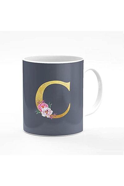 Stylizedd Designer Printed Coffee Mug 11oz Ceramic Personalised Gift Mugs Cup - Custom Monogram Init