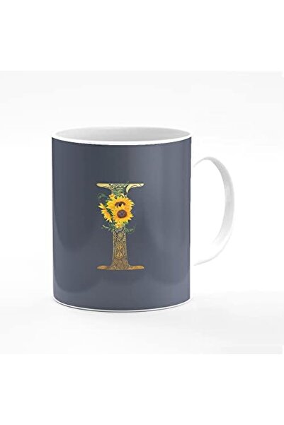 Stylizedd كوب قهوة مطبوع عليه تصميم خاص، 11 أونصة، أكواب سيراميك للهدايا الشخصية - حرف واحد فقط