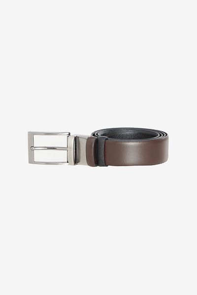 ALTINYILDIZ CLASSICS Men's Black-Brown 100% Leather Double-Sided Classic Belt